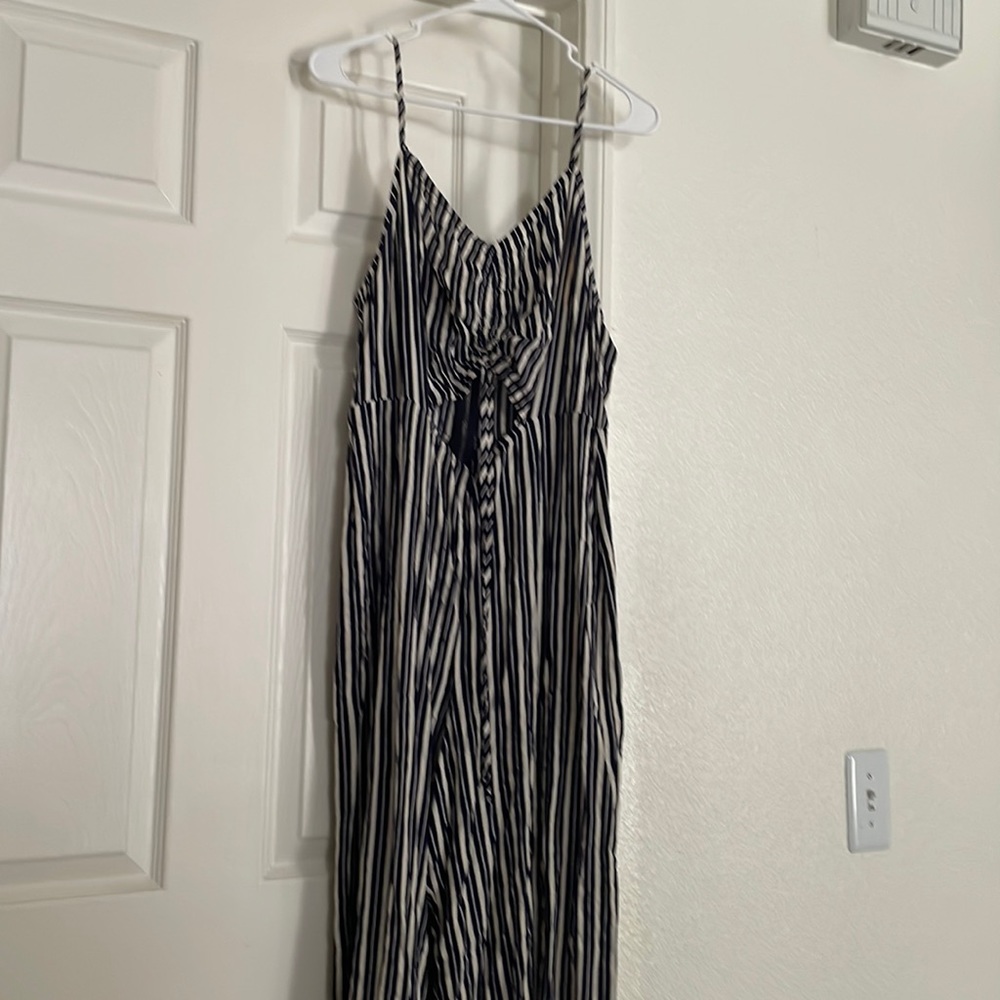 Dark blue and cream jumpsuit